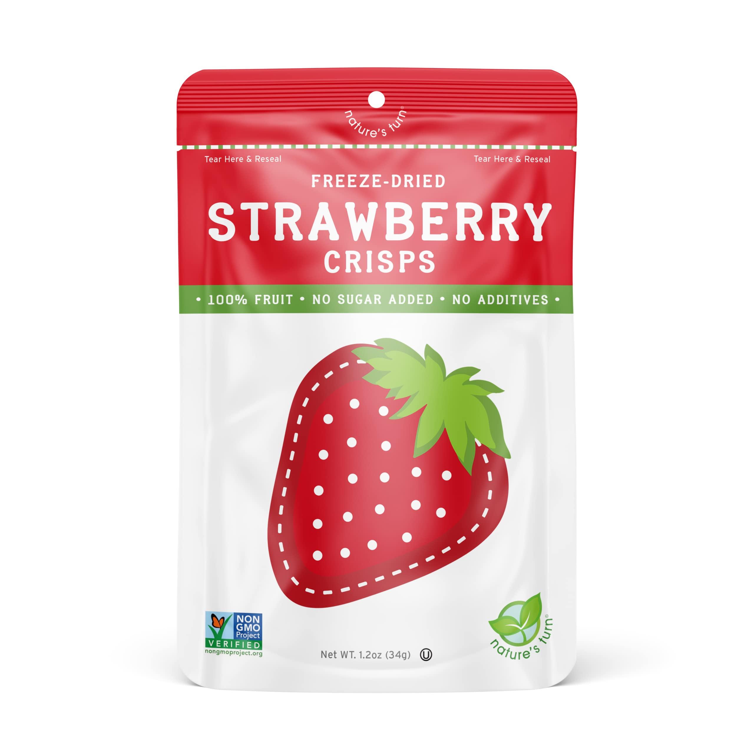 Nature\'s Turn Natures Turn Freeze-Dried Fruit Snacks, Strawberry and Tropical Crisps, Pack of 12 (1.2 oz Each)
