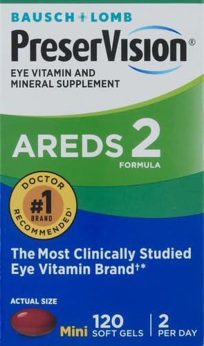 PreserVision PreserVision AREDS 2 Eye Vitamin & Mineral Supplement, Contains Lutein, Vitamin C, Zeaxanthin, Zinc & Vitamin E, 120 Softgels (Packaging May Vary) (Pack of 2)