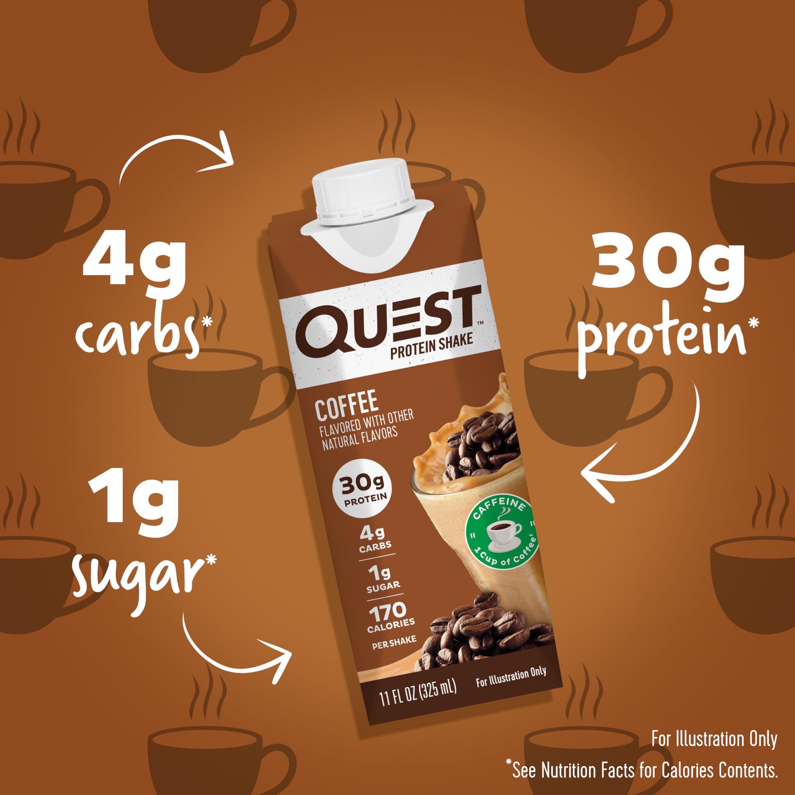 Quest Nutrition Quest Protein Shake Bundle - Chocolate (Pack of 12) and Coffee (Pack of 12)