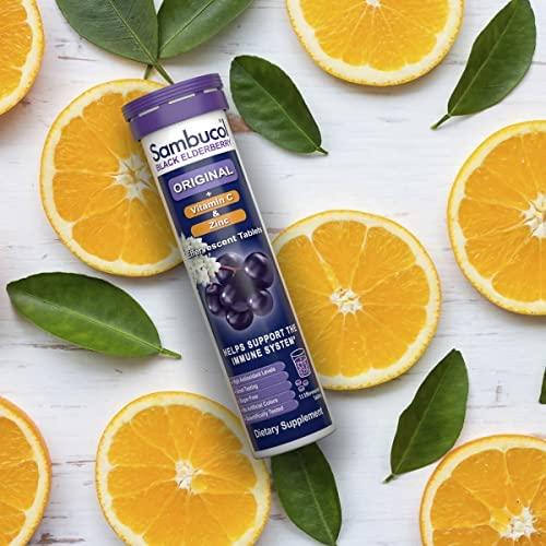 Sambucol Sambucol Black Elderberry Effervescent Tablets - Elderberry with Zinc and Vitamin C for Adults, Elderberry Dissolving Tablets, Berries - 15 Count