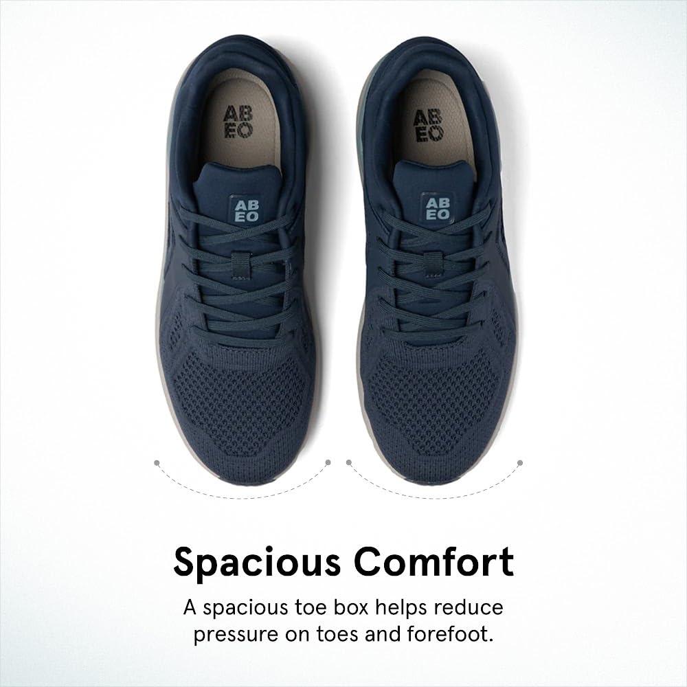 ABEO ABEO MXV Shift Womens Metatarsal Footbed Walking Shoes | Orthopedic Shoes for Women | Ball of Foot Pain Relief | Metatarsalgia Shoes Navy Knit 7.5 Medium