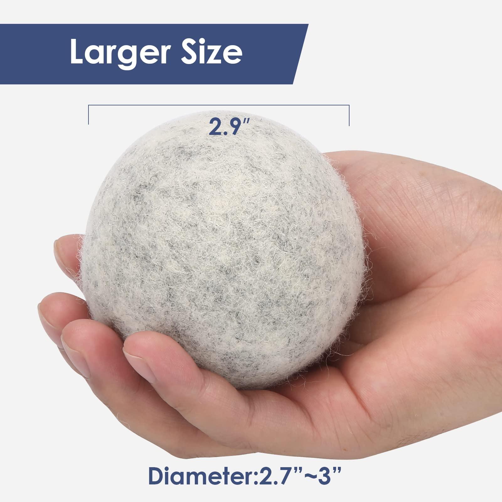 Softkomfyy Wool Dryer Balls Handmade XL,Organic Laundry Dryer Balls,100% New Zealand Wool Natural Fabric Softener,Reusable 1000 Loads,Wrinkles Free, Shorten Drying Time,Baby Safe