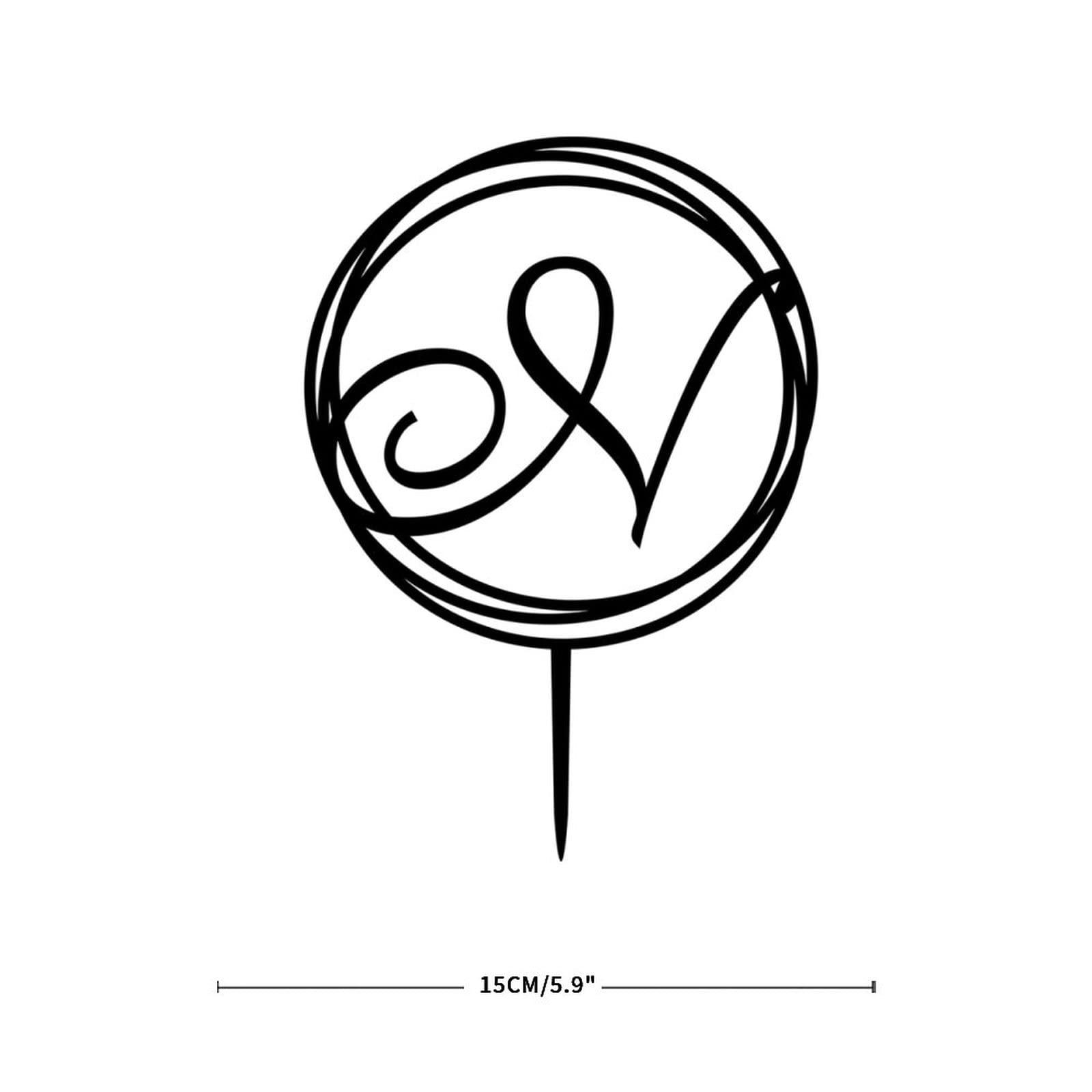 buythrow Black Wedding Cake Toppers Initials N,Personalized Monogram Cake Topper,Wedding Decor, for Engagement Birthday Bridal Shower Wedding Party Decorations