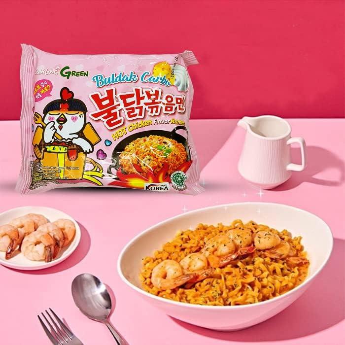 Haul Creamy Carbonara Fiesta Bundle Bag of 5 Packs of SAMYANG Carbonara Buldak Chicken Flavor Ramen Halal Certified 22.95 Oz (Pack of 1)