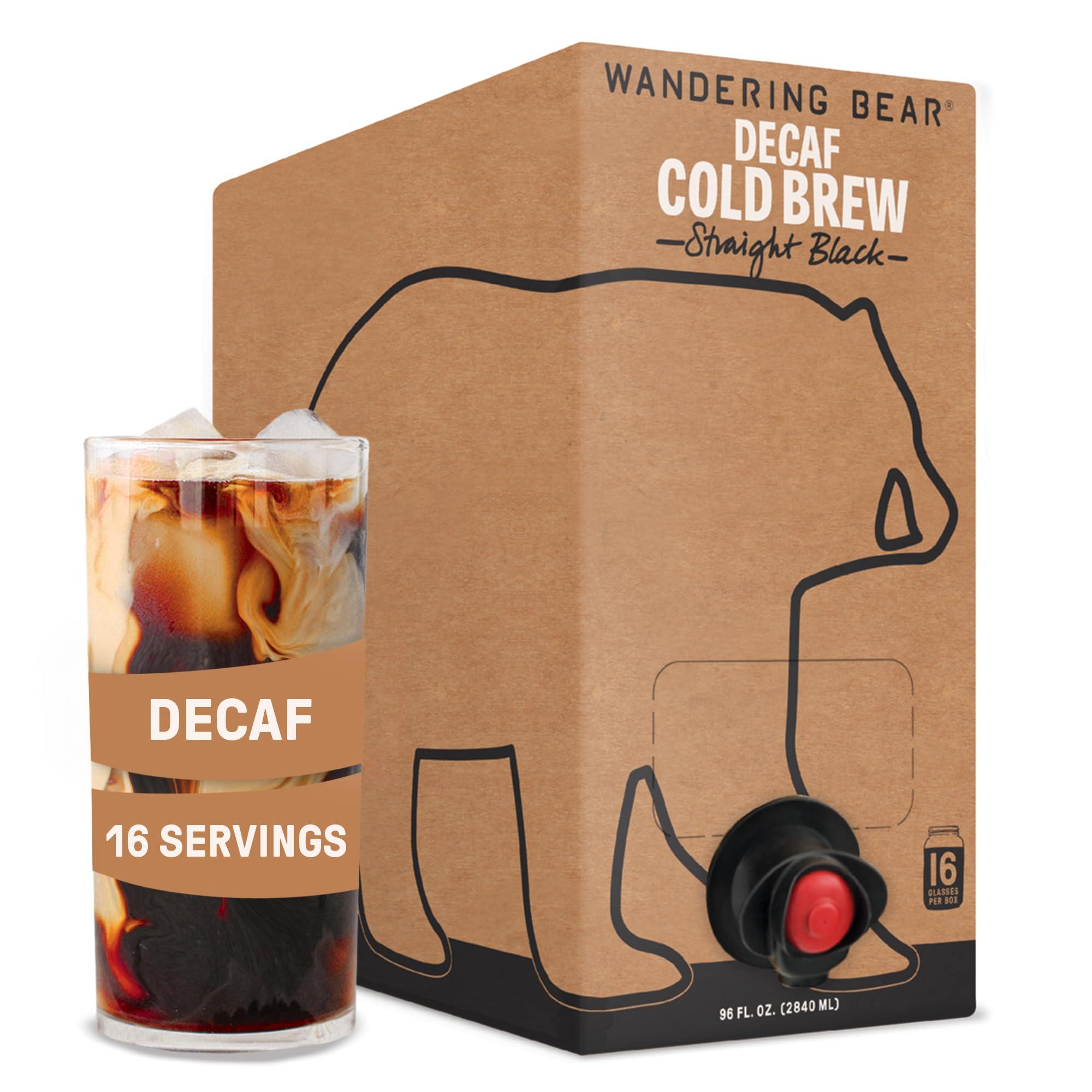 Wandering Bear Wandering Bear DECAF Cold Brew Coffee On Tap, 96 fl oz - Extra Strong, Smooth, Unsweetened, Shelf-Stable, and Ready to Drink Iced Coffee, Cold Brewed Coffee, Cold Coffee