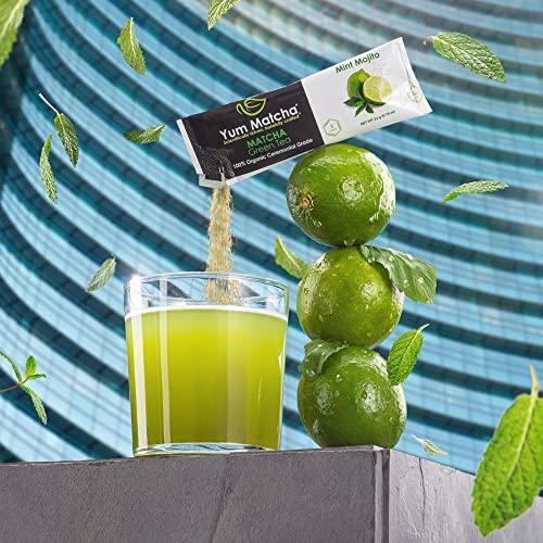 Yum Matcha YUM MATCHA Organic Green Tea Powder, Ceremonial Grade (Mint Mojito, 10-Pack)