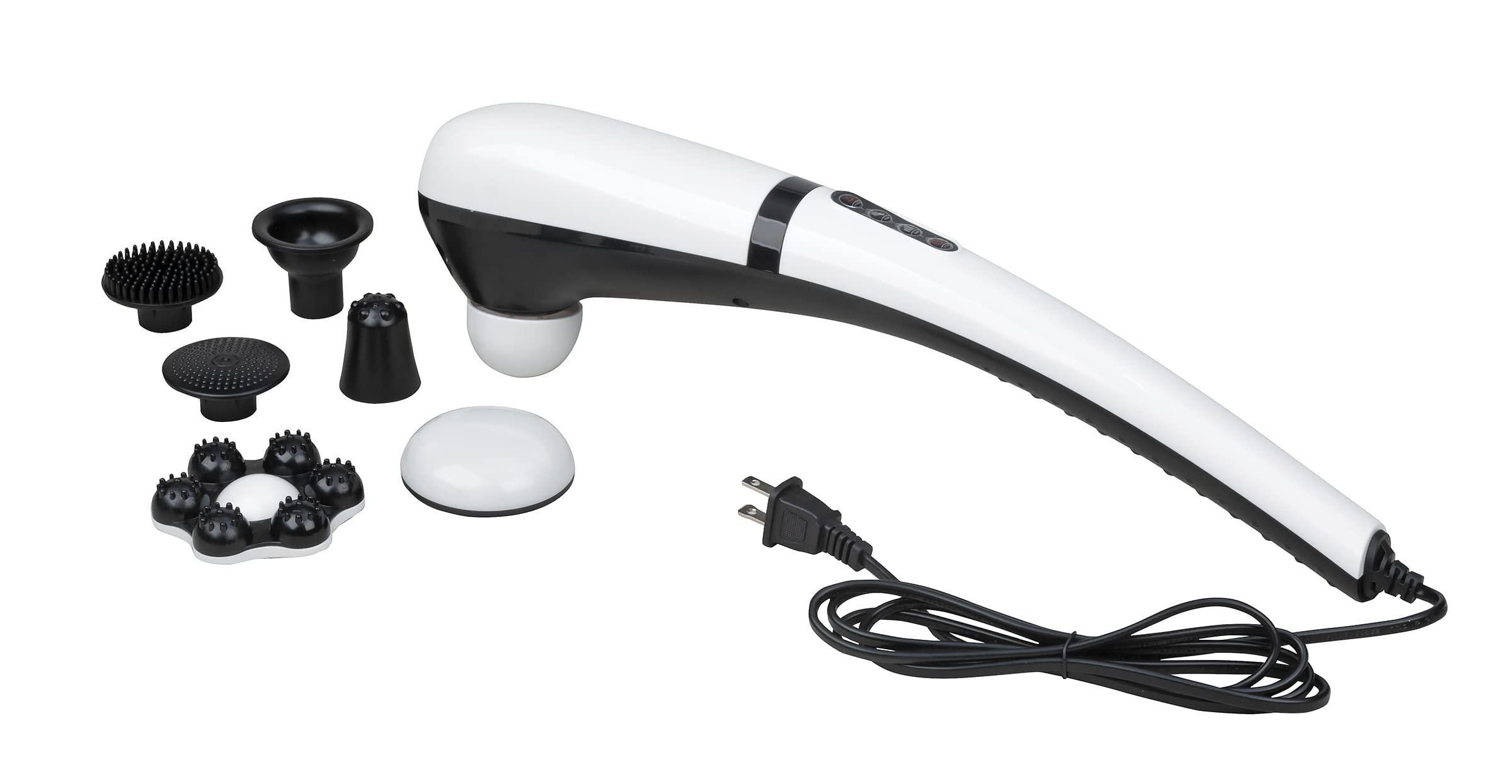 Thera Care Thera Care Deep Tissue Massager | 7 Head Attachments | 6 Massage Modes | 6 Intensity Levels | Heated Massage Option | Handheld Personal Massage Solution