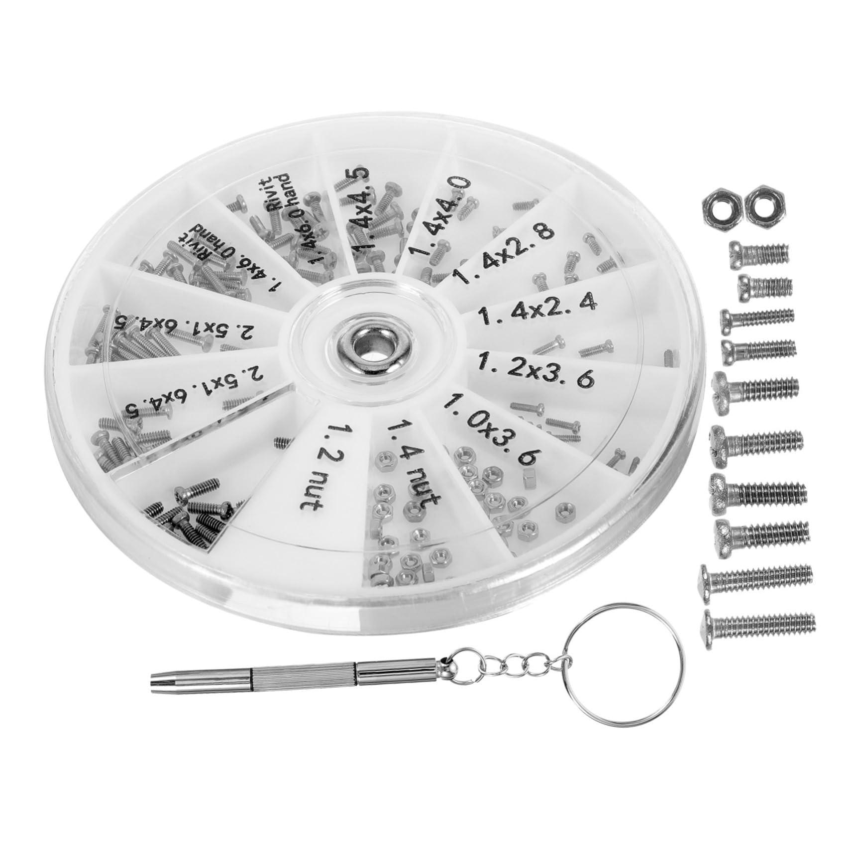 Beavorty Beavorty 4 Sets Eyeglass Screwdriver Kit Wipes Glasses Repairing Console Repair Kit Spectacle Repair Kit Cap Chain Eyewear Repair Kit Fix Torque Portable Remover Nut Silver Stainless Steel