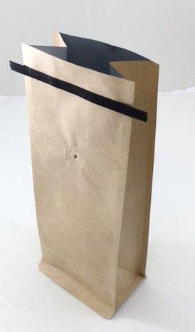 Bags and Pouches BAP 16 oz Kraft Block Bottom Side Gusseted Bag, Valve, Tin Tie (200 pcs)