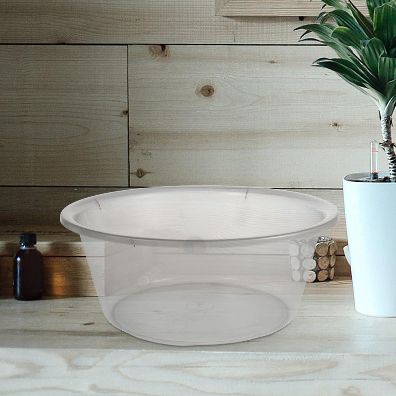 HOLIDYOYO HOLIDYOYO Plastic Wash Tub, Clear Dishpan Basin and Foot Bath for Soaking Feet, Laundry Hand Wash Bucket, Dish Pans for Washing Storage Cleaning Supplies