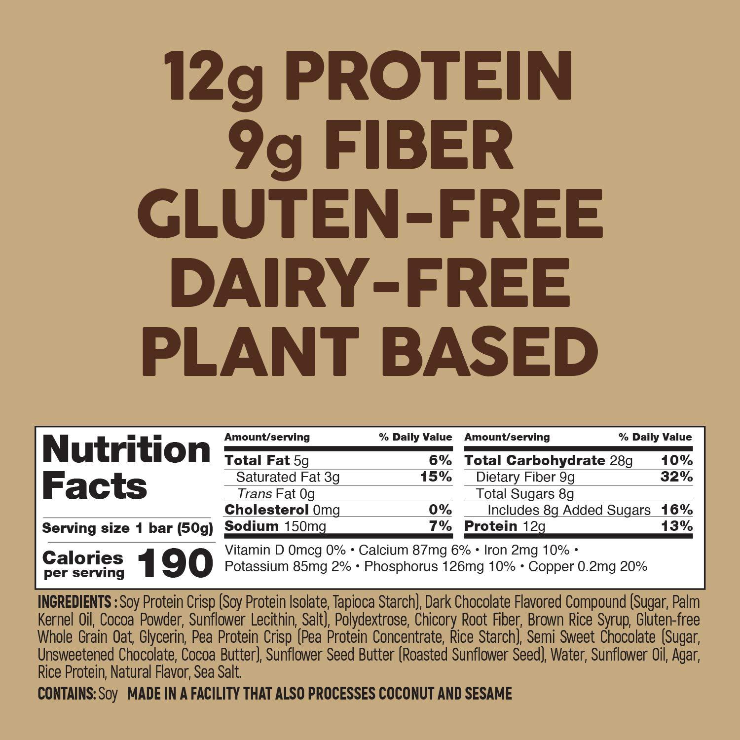 No Nuts! No Nuts! 100% Nut Free Dairy Free Vegan Protein Bars, Chocolate Chip, Organic, Kosher, Egg-Free, Non-Gmo & Dairy-Free Protein Bars