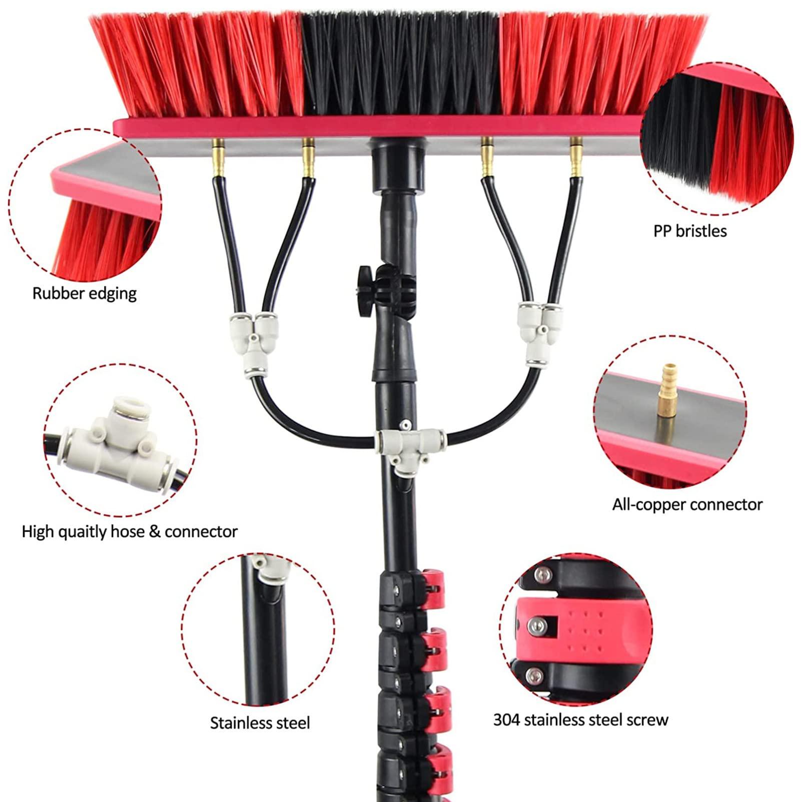 SHENUZ Window Cleaning Pole, Water Fed Telescopic Brush, Extendable Cleaner Conservatory Roof, Cleaning and Washing Tool ,18FT/5.4M