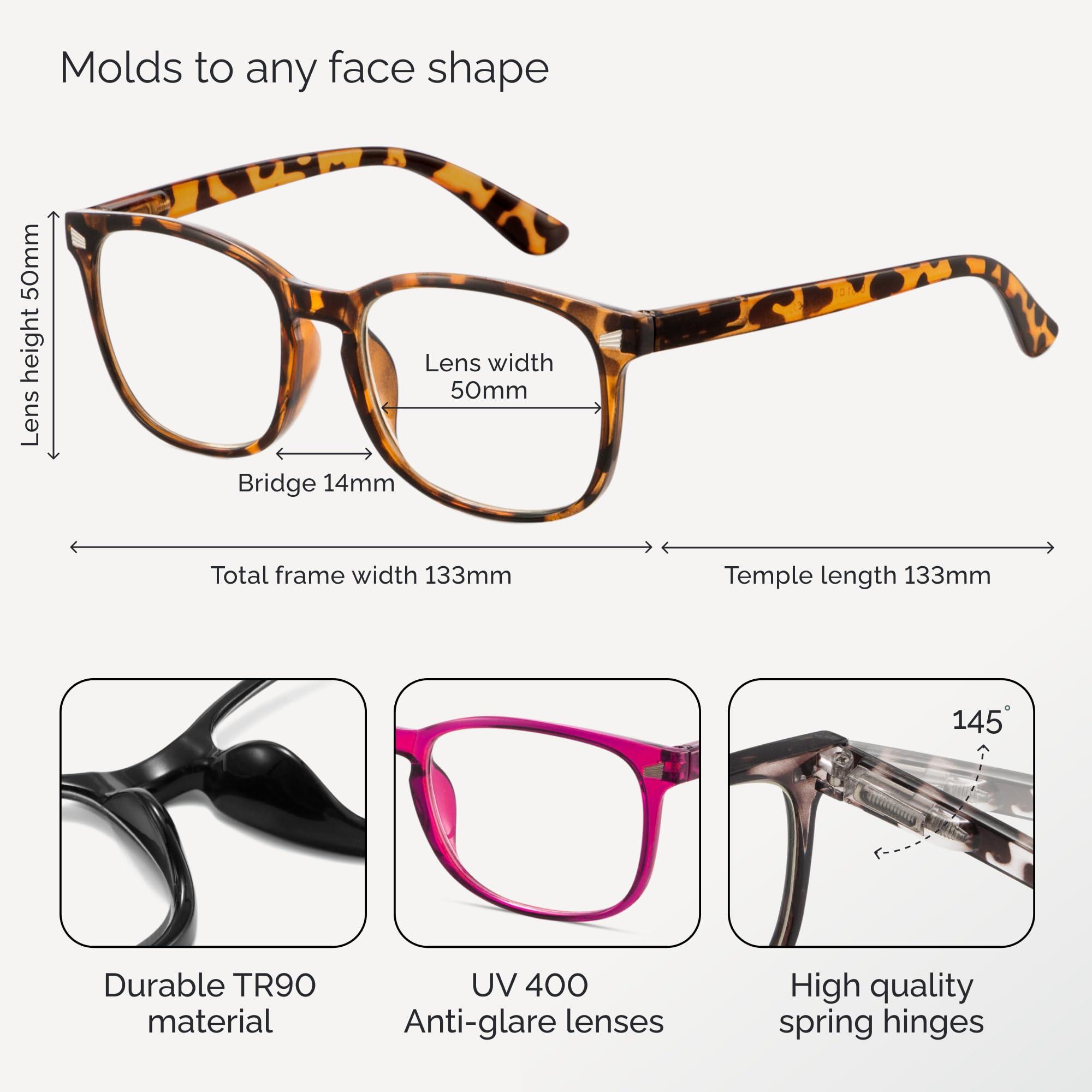 CCVOO CCVOO Reading Glasses for Women/Men, Eyeglasses, Blue Light Readers for Women/Men, Computer Eye Glasses, Cheaters