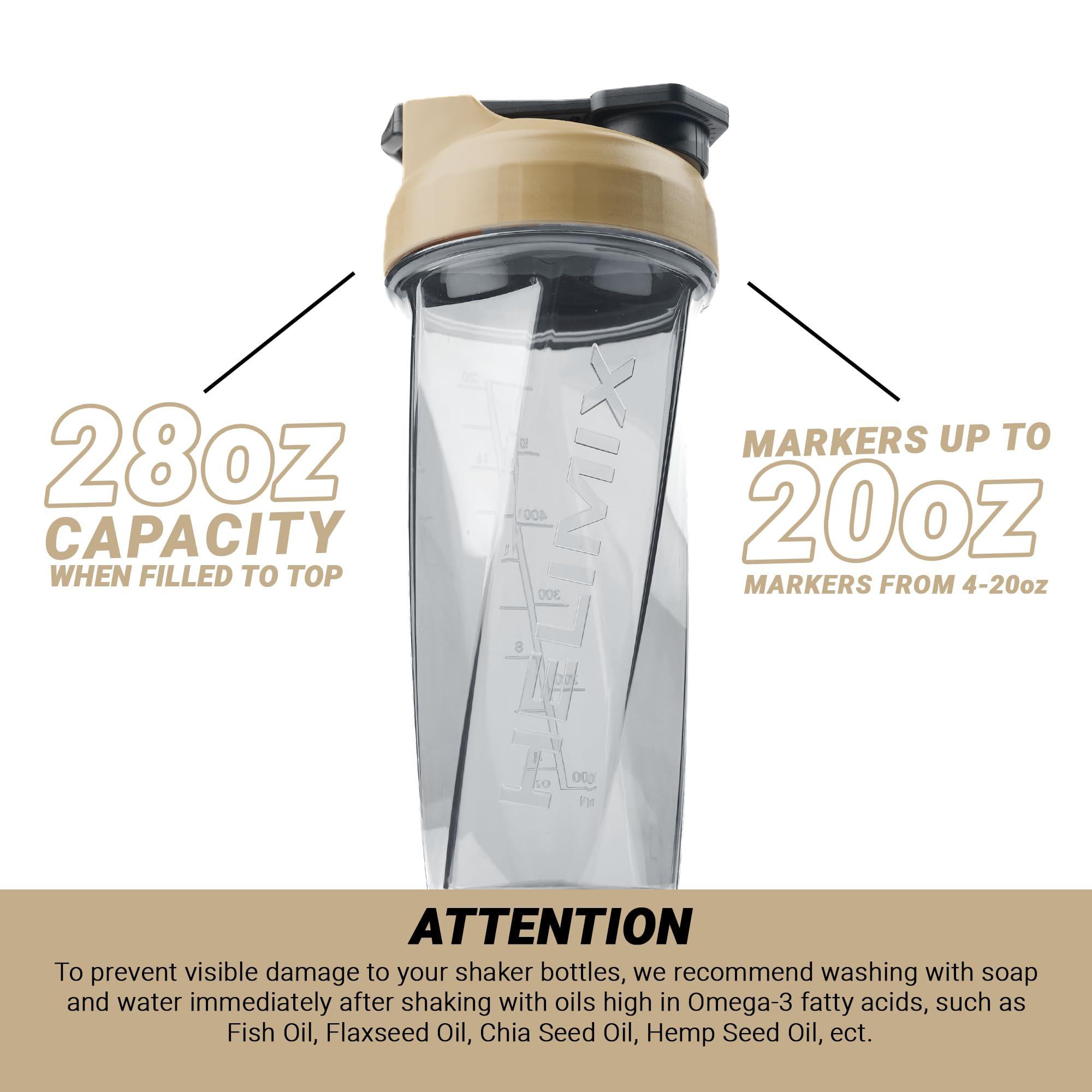 HELIMIX HELIMIX 2.0 Vortex Blender Shaker Bottle Holds upto 28oz | No Blending Ball or Whisk | USA Made | Portable Pre Workout Whey Protein Drink Shaker Cup | Mixes Cocktails Smoothies Shakes | Top Rack Safe