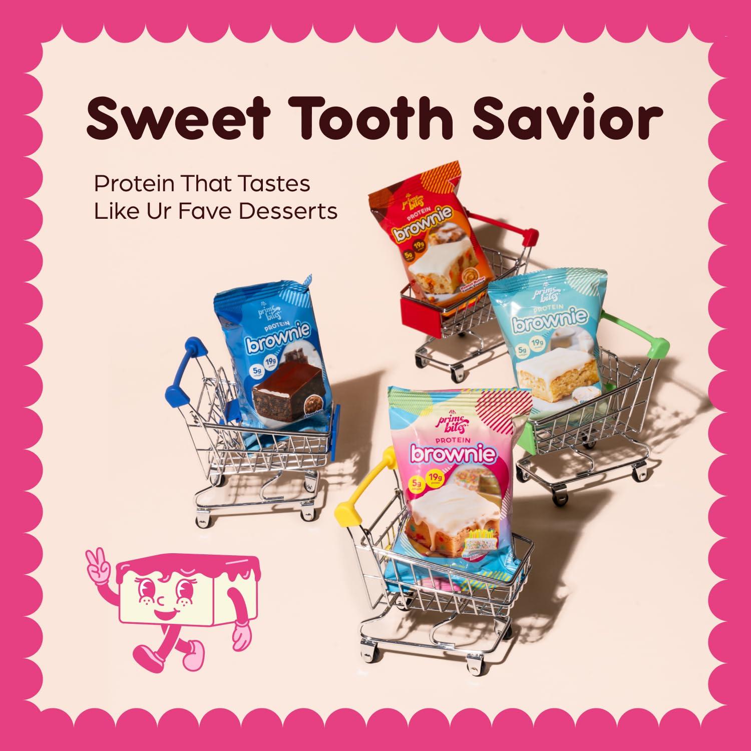 Alpha Prime Supplements Prime Bites Protein Brownie from Alpha Prime Supplements | High Protein, Collagen Fortified Low Sugar Treat | Delicious Snack | 12 Bars per Box (Cookie Dough Bites)