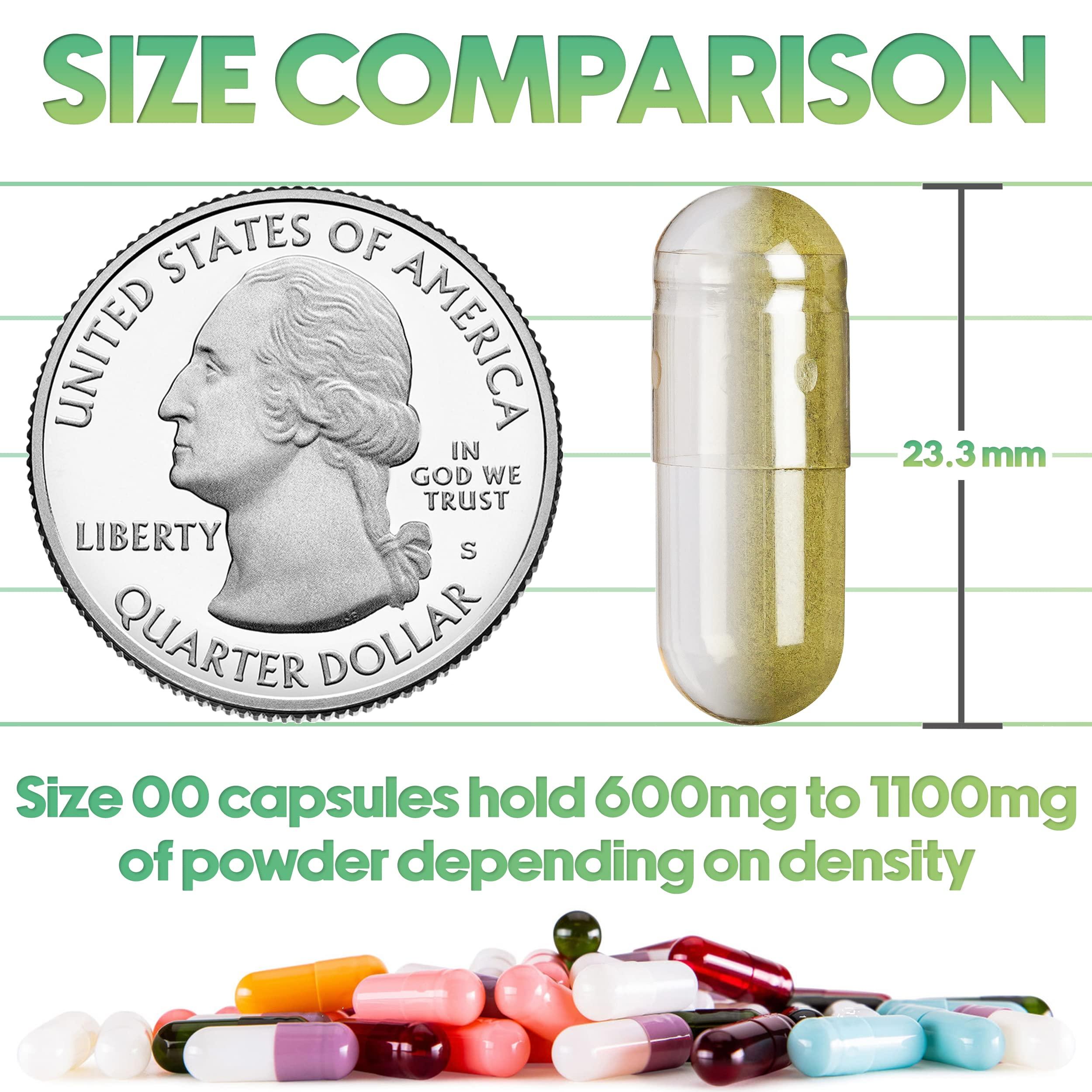 XPRS Nutra XPRS Nutra Size 00 Empty Capsules - 500 Count Clear Enteric Coated Empty Gelatin Capsules - Delayed Release Pill Capsules - DIY Capsule Filling - Pure Bovine Empty Enteric Capsules Gel Caps