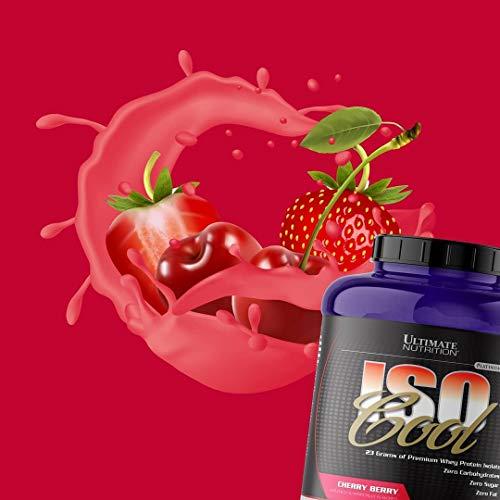 Ultimate Nutrition Ultimate Nutrition ISO Cool Pure Whey Protein Isolate Powder - Keto Friendly - 0 Carb 0 Fat 0 Sugar - 23 Grams of Protein Per Serving, 5 Pounds, Cherry Berry