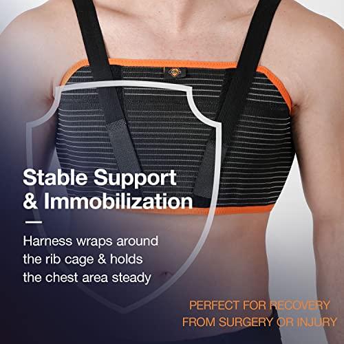 Armor Armor Adult Unisex Chest Support Brace to Stabilize the Thorax after Open Heart Surgery, Thoracic Procedure, or Fractures of the Sternum or Rib Cage, Black Color, Size Small, for Men and Women