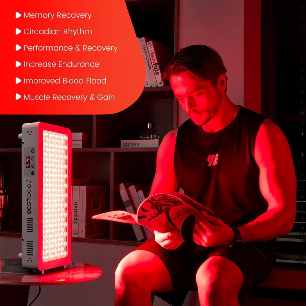 Bestqool Bestqool Red Light Therapy for face Body, 4 Wavelengths Near Infrared Light Therapy, 100 Elite Grade Dual Chip LEDs, High Power Red Light Panel for Pain, Muscle, Energy. 170W. Modular Design.