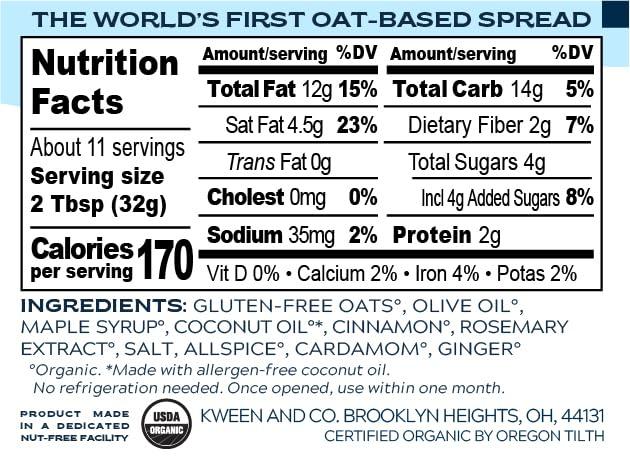 KWEEN Oat Haus Organic Original Granola Butter | Peanut-free, Almond (Tree-Nut) Free, & School-Safe (Top 8 Allergen Free) | Sunflower Seed & Cookie Butter Alternative | 12 oz (Pack of 3)