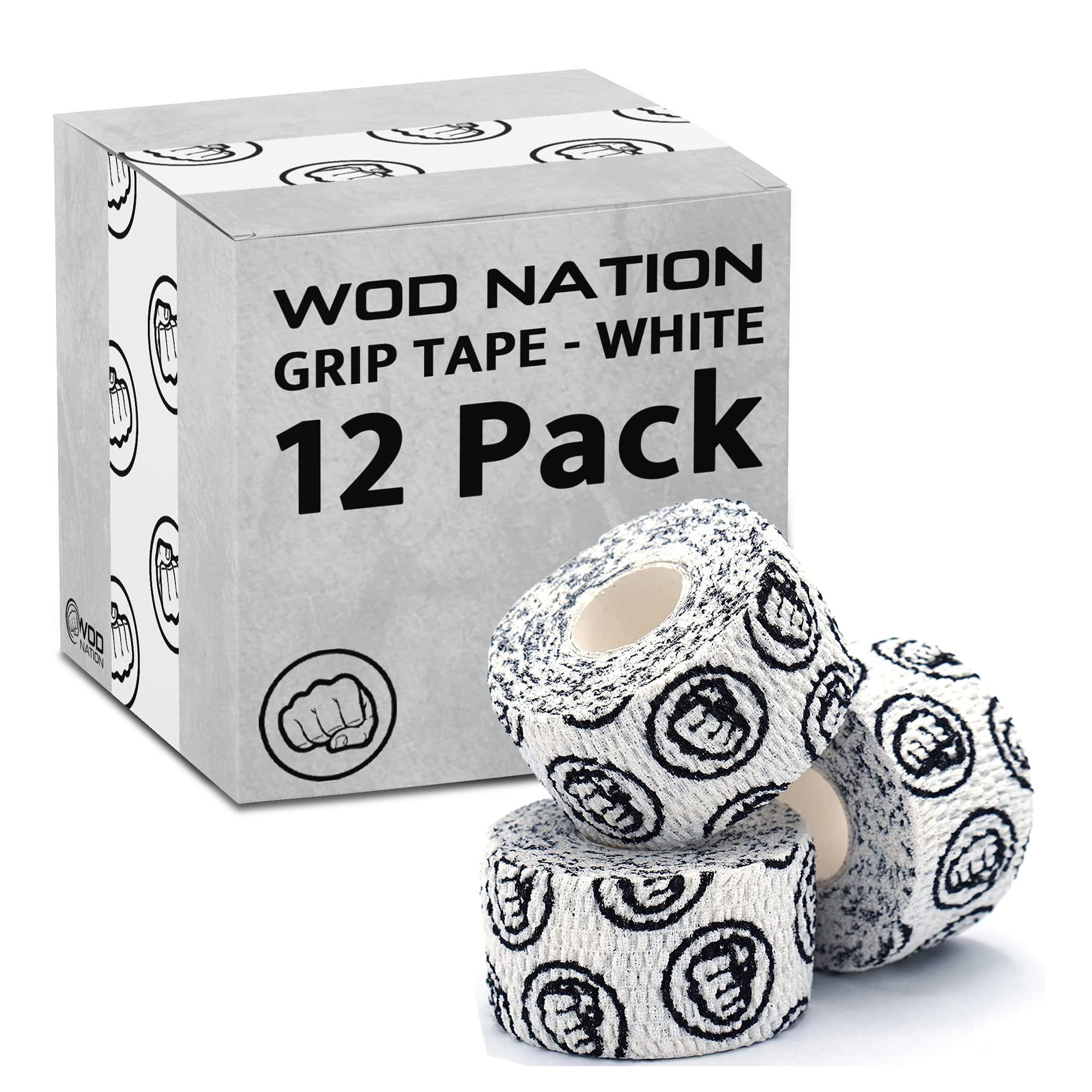 WOD Nation WOD Nation Weightlifting Hook Grip Tape or Thumb, Wrist & Finger - 3 Pack Comfortable & Stretchy White Athletic Thumb Tape for Weightlifting and Cross Training (23ft/Roll)