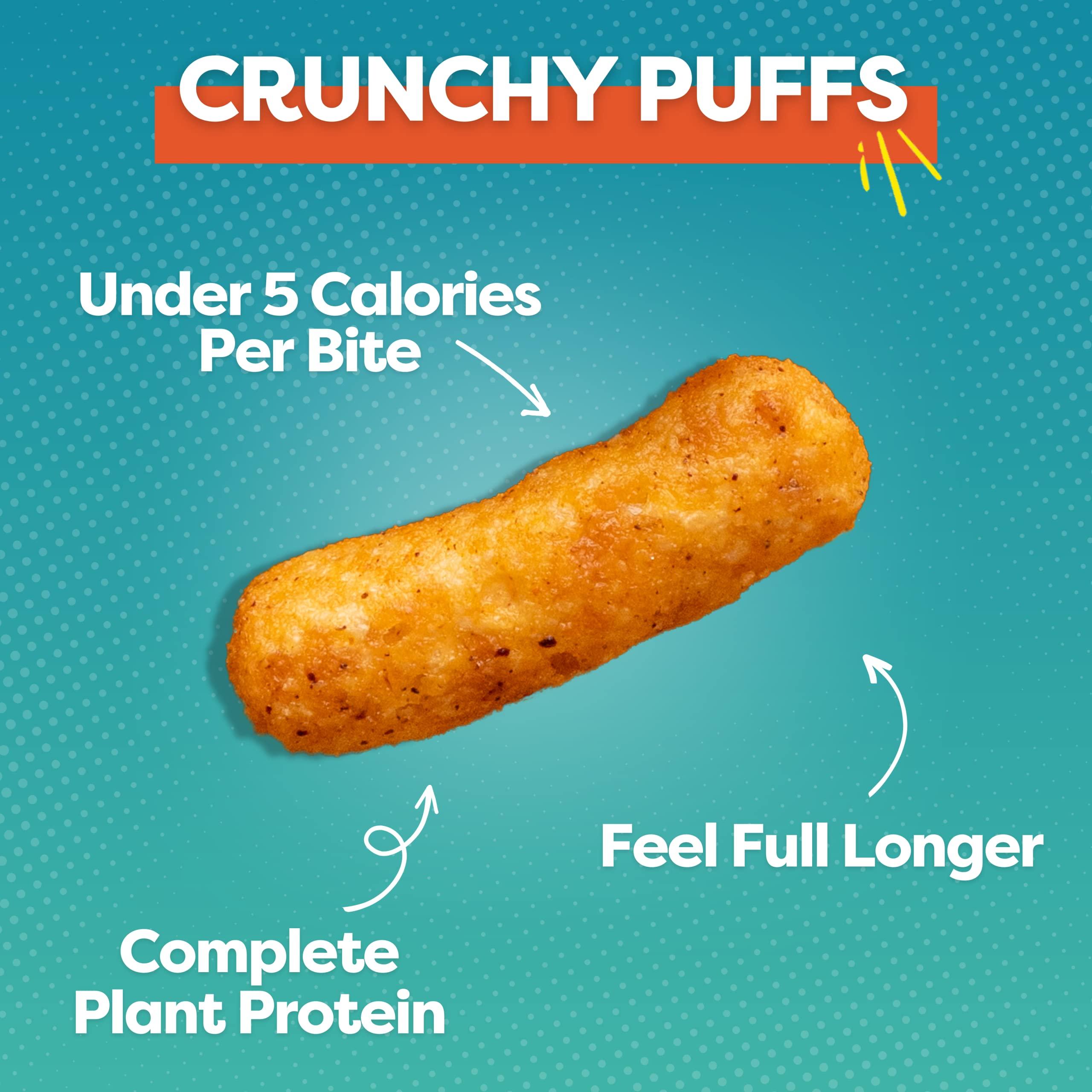 P-Nuff Pnuff Crunch Peanut Butter Puffs - Healthy Snacks, Low Calorie Snacks, Gluten Free Snacks, Vegan, High Protein, Keto, Office Snacks, Low Sugar, as Seen on Shark Tank - Barbeque, 4 Oz Bag (Pack of 6)