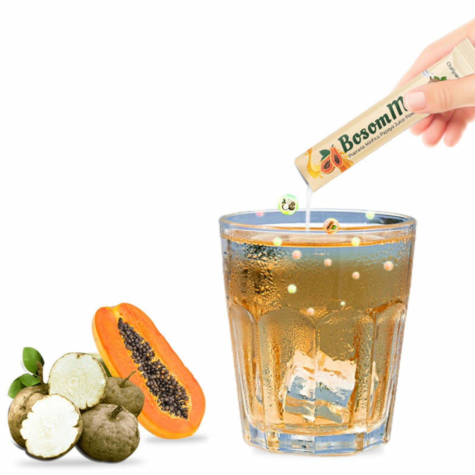 BSWell Pueraria-Mirifica Papaya Juice Powder for Women,100% Natural and Organic Everyday Chest Care Powder, Concentrated Papaya Kudzu Root Powder,10g/Sachet & 10pcs/Box (3)