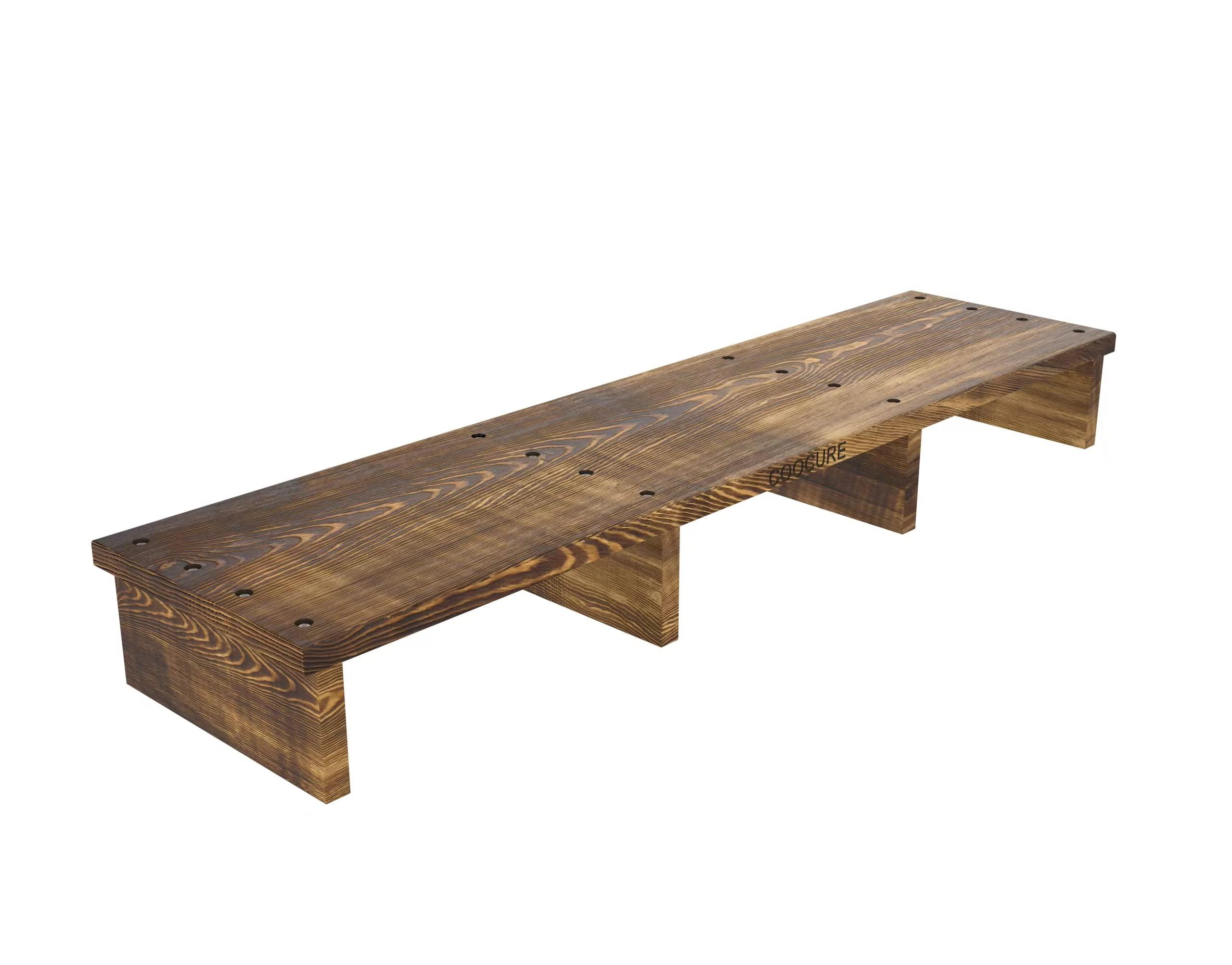 Coocure 39IN Long Wooden Step Stool for Elderly, Half Wooden Riser Step Stool for Bedside, Bathroom, Kitchen and Outdoor High Steps(39.0\" L*11.5\" W*4.6\" H)