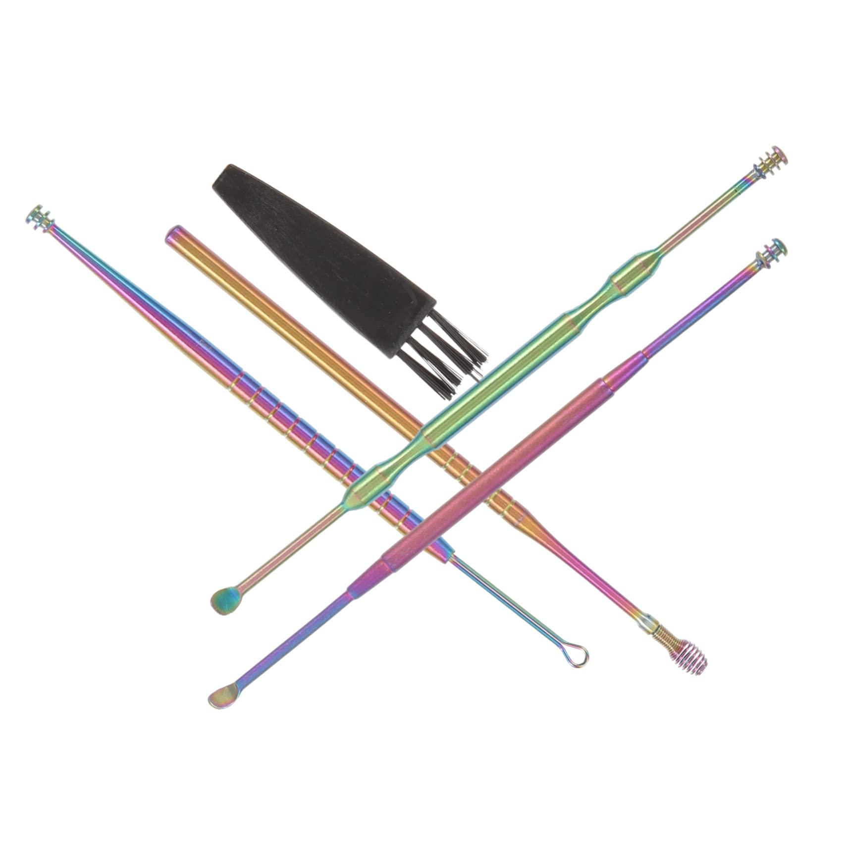 Healvian Healvian 4 Sets Ear Cleaning Set of 5 Electric Scrubber Earwax Removal Drops Piercing Kit Ear Cleaning Kit Headphones Ear Wax Removal for Facial Ear Scoop Ears Stainless Steel