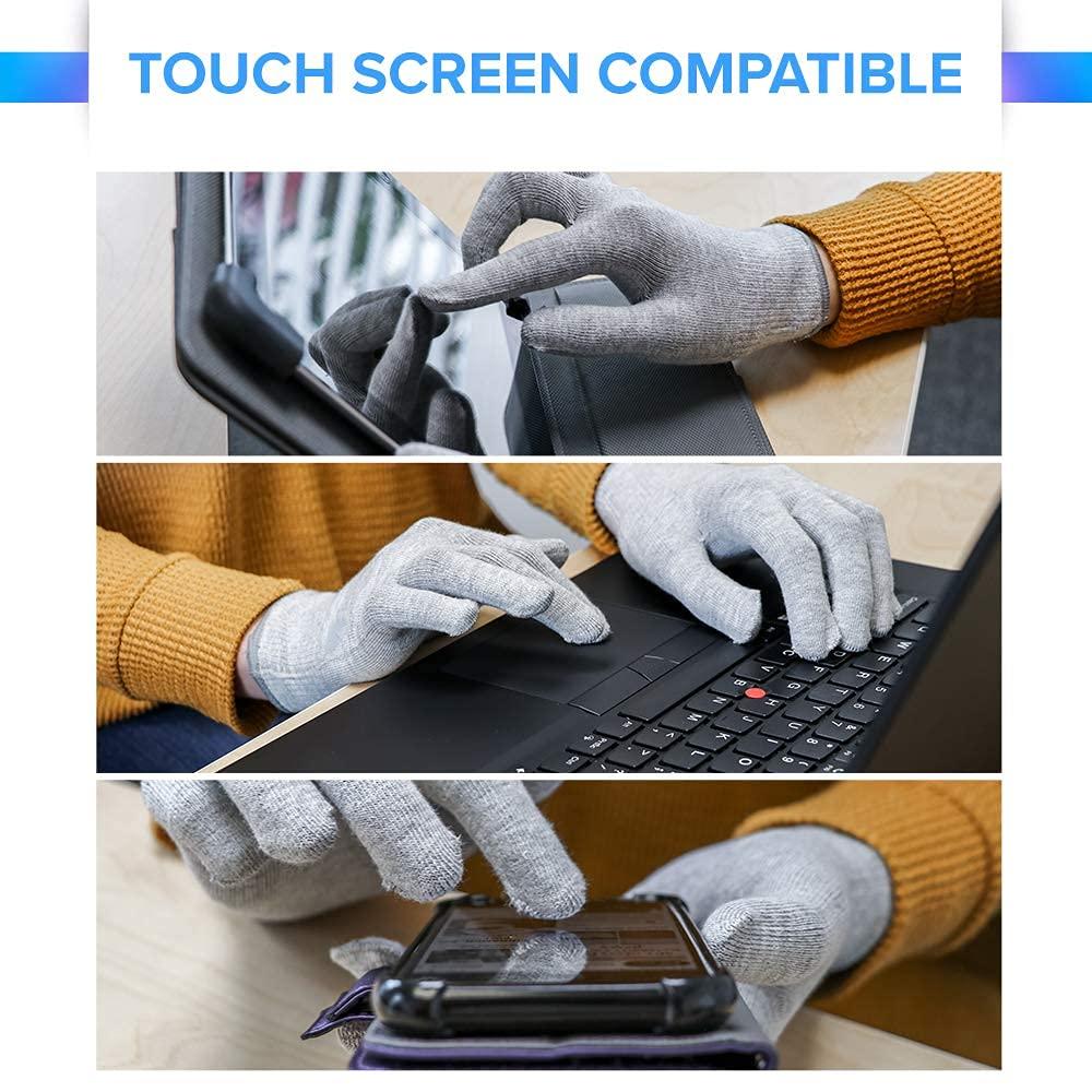 DefenderShield DefenderShield EMF Radiation Protection Computer Gloves - Use with Touch Screens, Keyboards, Tablets, Laptops and Cell Phones (One Large Pair)