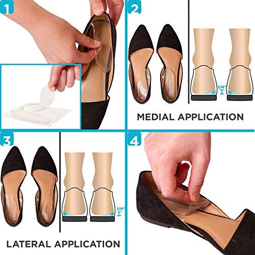 BraceAbility Medial & Lateral Heel Wedge Silicone Insoles (Pair) - Supination & Pronation Corrective Adhesive Shoe Inserts for Foot Alignment, Knock Knee Pain, Bow Legs, Osteoarthritis image-7