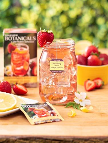 Bigelow Tea Bigelow Botanicals Cold Water Infusion Strawberry Lemon Orange Blossom Tea Bags 18 Count Box (Pack of 1), Herbal Infusion, Caffeine Free, 18 Tea Bags Total