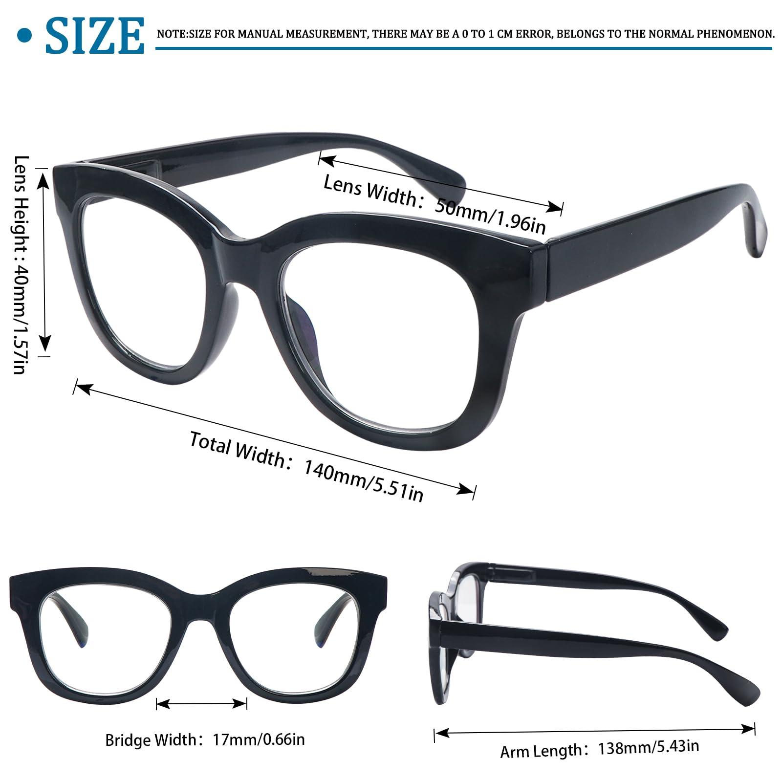 VIDEBLA VIDEBLA 4 Pack Progressive Multifocus Reading Glasses for Women Men Blue Light Blocking Spring Hinge Square Computer Readers (4 Mix C1-1, 4.00, x)