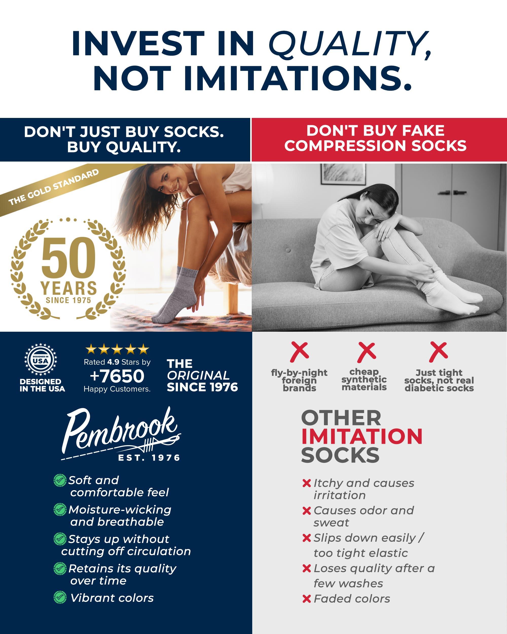 Pembrook Pembrook Bamboo Viscose Diabetic Socks for Women & Men - 6 Pairs Ankle Socks for Swollen Feet | Neuropathy Socks | Moisture Wicking Diabetes Socks | Tan, Light Tan, Navy, Light Blue, Grey, Light Grey