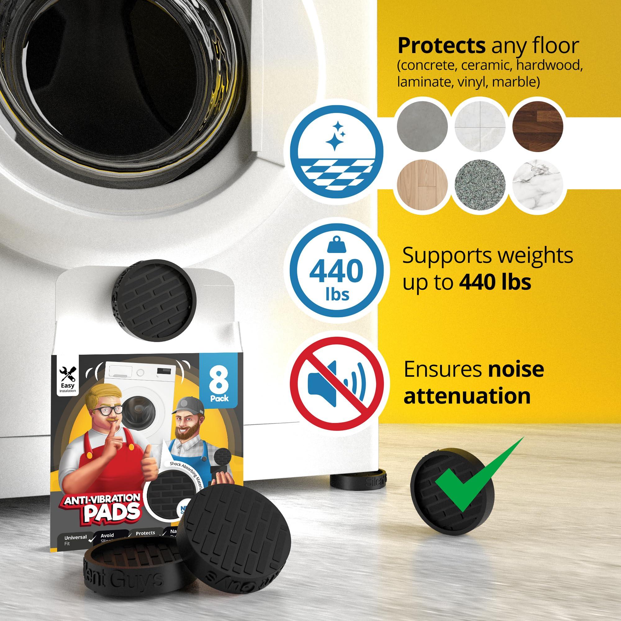 MagiLint Silent Guys Anti Vibration Pads for Washing Machine - 8 Pack Washing Machine Anti Vibration Pads Vibration Isolation Pads Washing Machine Shock Absorber Washing Machine Leveling Feet