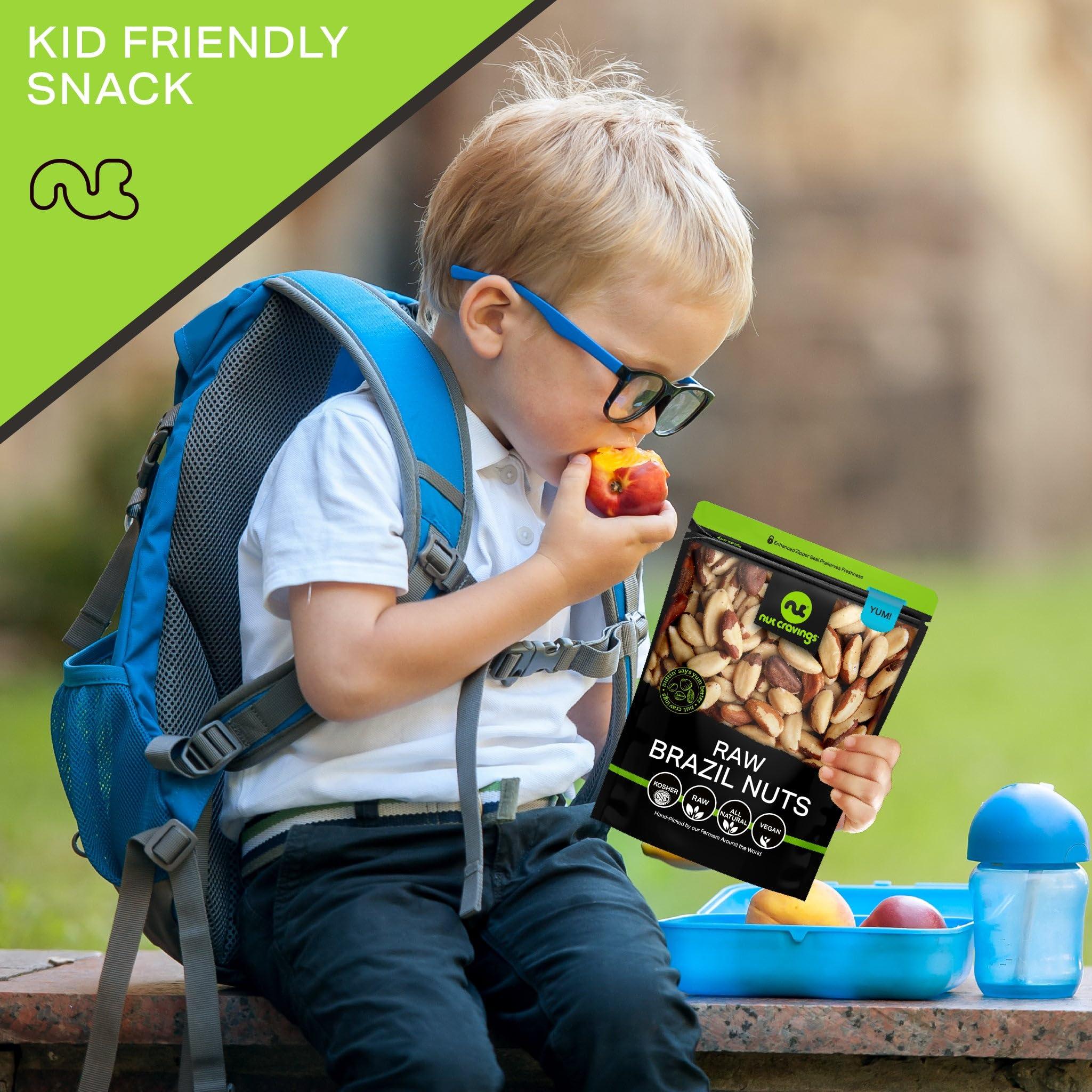 Nut Cravings NUT CRAVINGS - Raw Brazil Nuts, Unsalted, No Shell, Whole, (8oz - 1 Pack) Bulk Nuts Packed Fresh in Resealable Bag - Kosher Healthy Snack, Natural Keto Vegan -