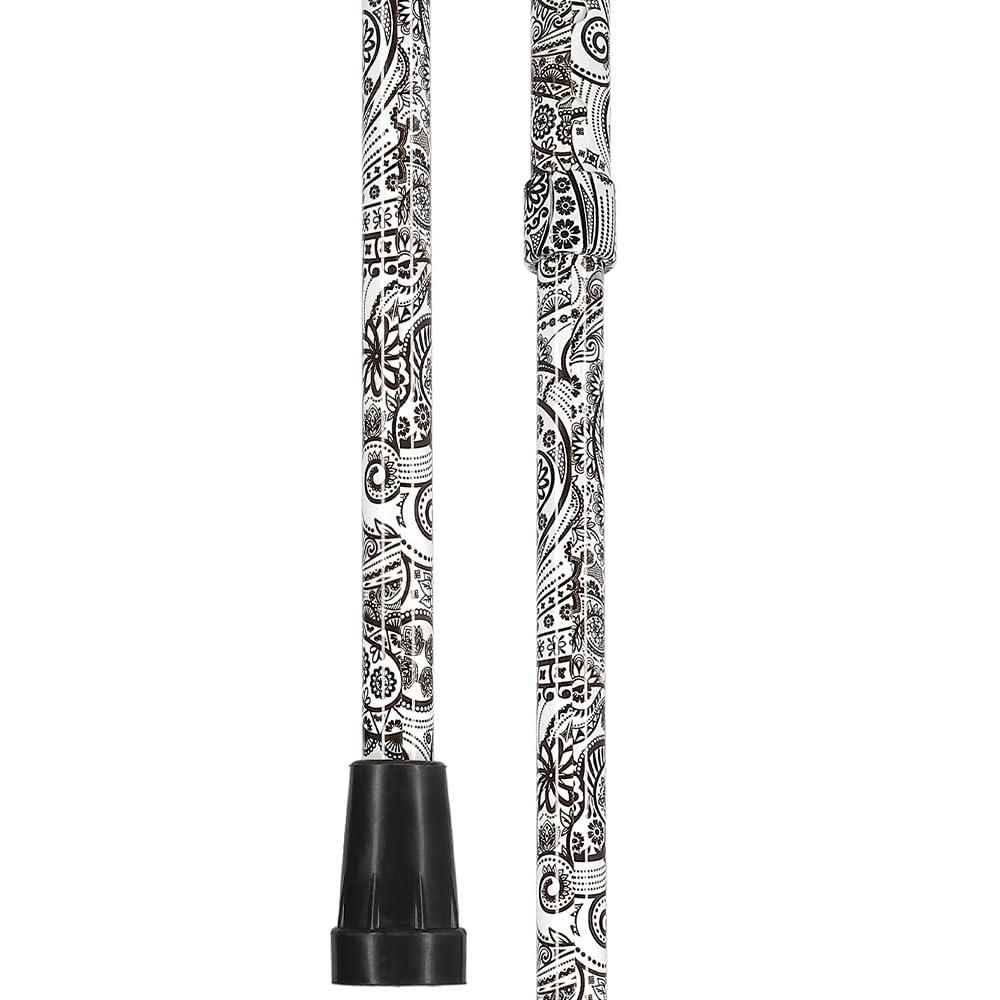 Royal RC Canes Royal RC Canes Rhinestone Designer - Black & White Majesty Pearlz Walking Cane Adjustable - Aluminum Shaft - Stylish Canes for Women and Men Stability - Seniors Walking Stick