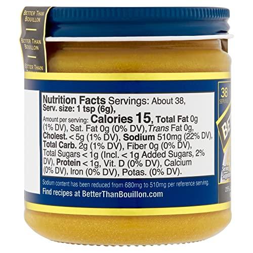 Better Than Bouillon Better Than Bouillon Reduced Sodium Roasted Chicken Base, Made with Seasoned Roasted Chicken & Less Sodium, 38 Servings Per Jar 8 Ounce (Pack of 2)