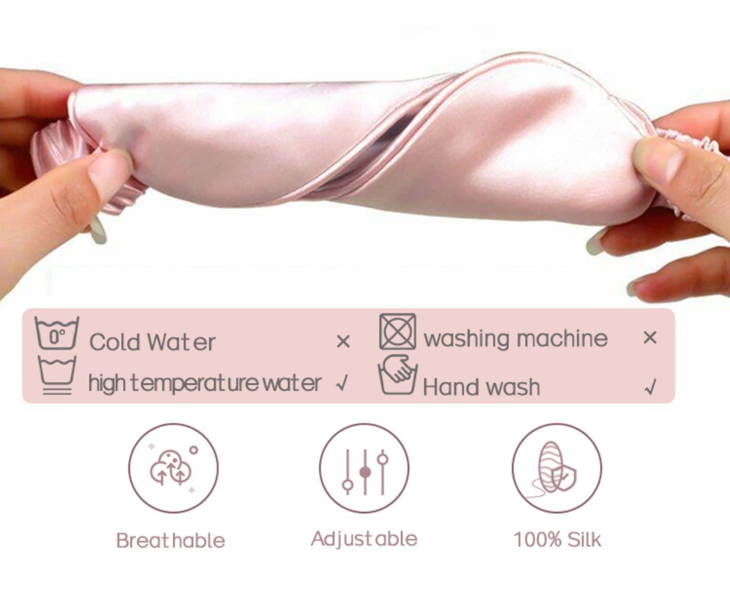 Laviz Pink Sleep Masks for Women with Elastic Headband, Soft Eye Masks, Lightweight Comfortable Blindfold, Silk Eye mask