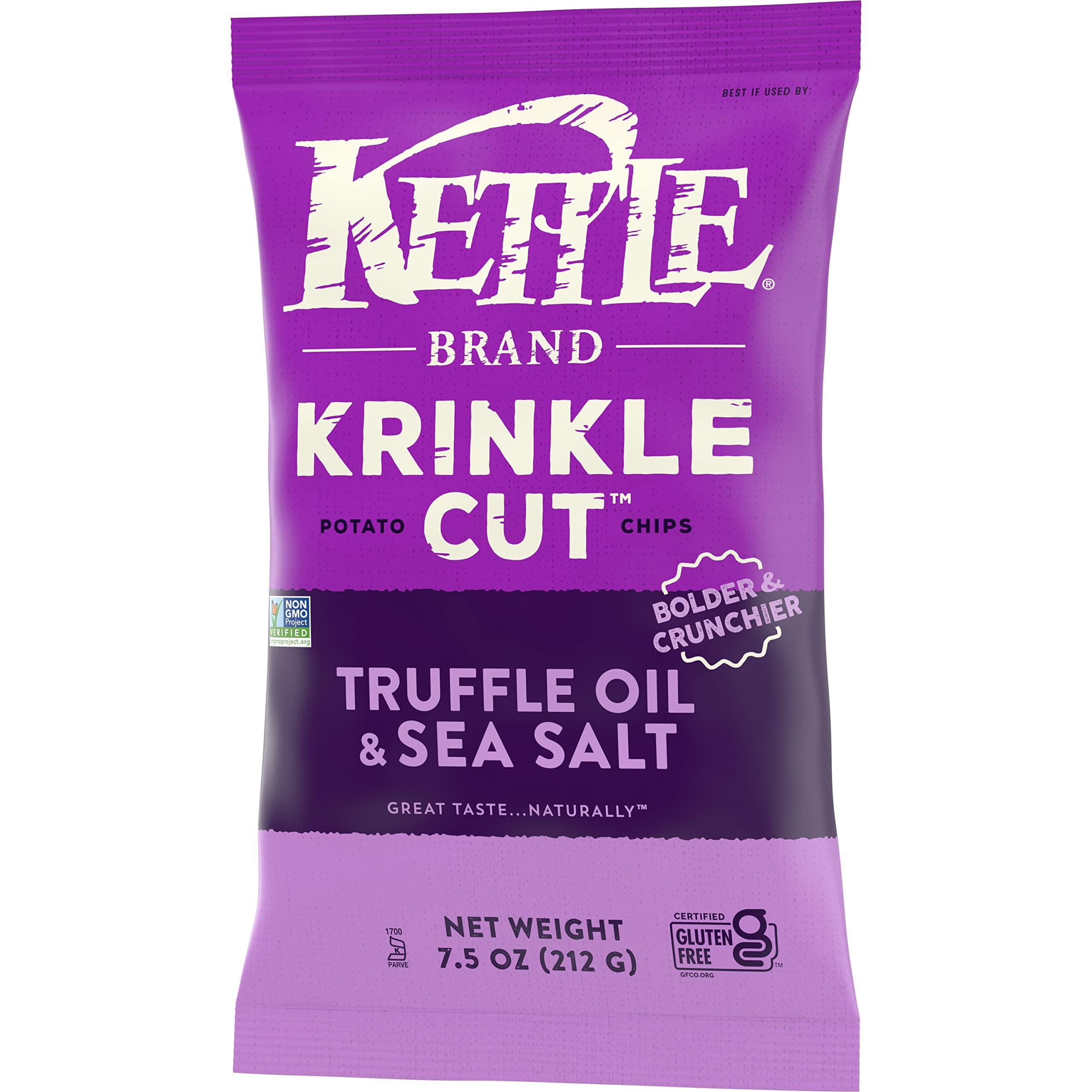 Kettle Brand Kettle Brand Potato Chips, Krinkle Cut Truffle and Sea Salt, 7.5 Oz