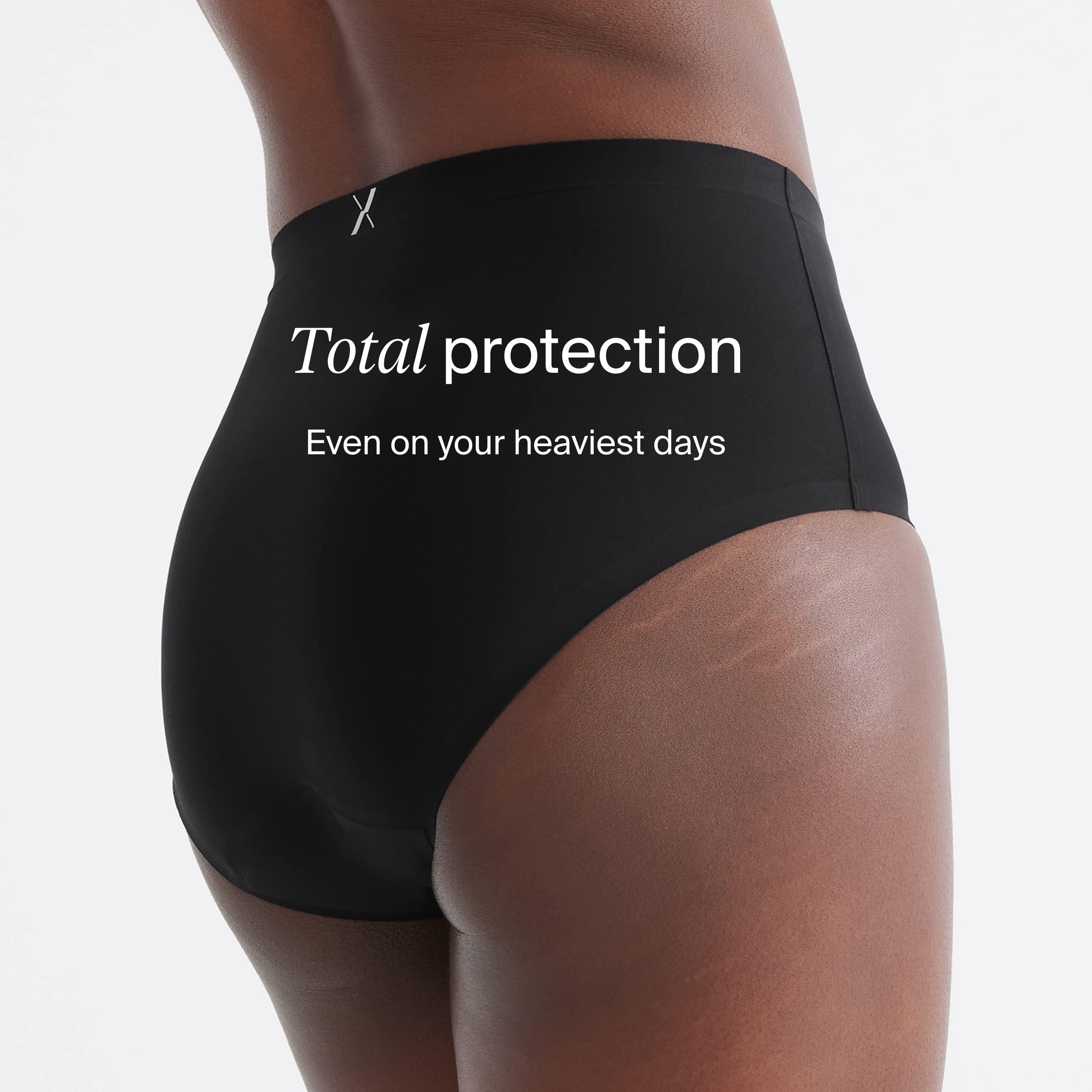 KNIX KNIX Super Leakproof High Rise Underwear - Quick-Dry and Comfortable High Rise Menstruation Underwear Made with Stretchy Fabric - Medium Bum Coverage - Black, Large (3 Pack)