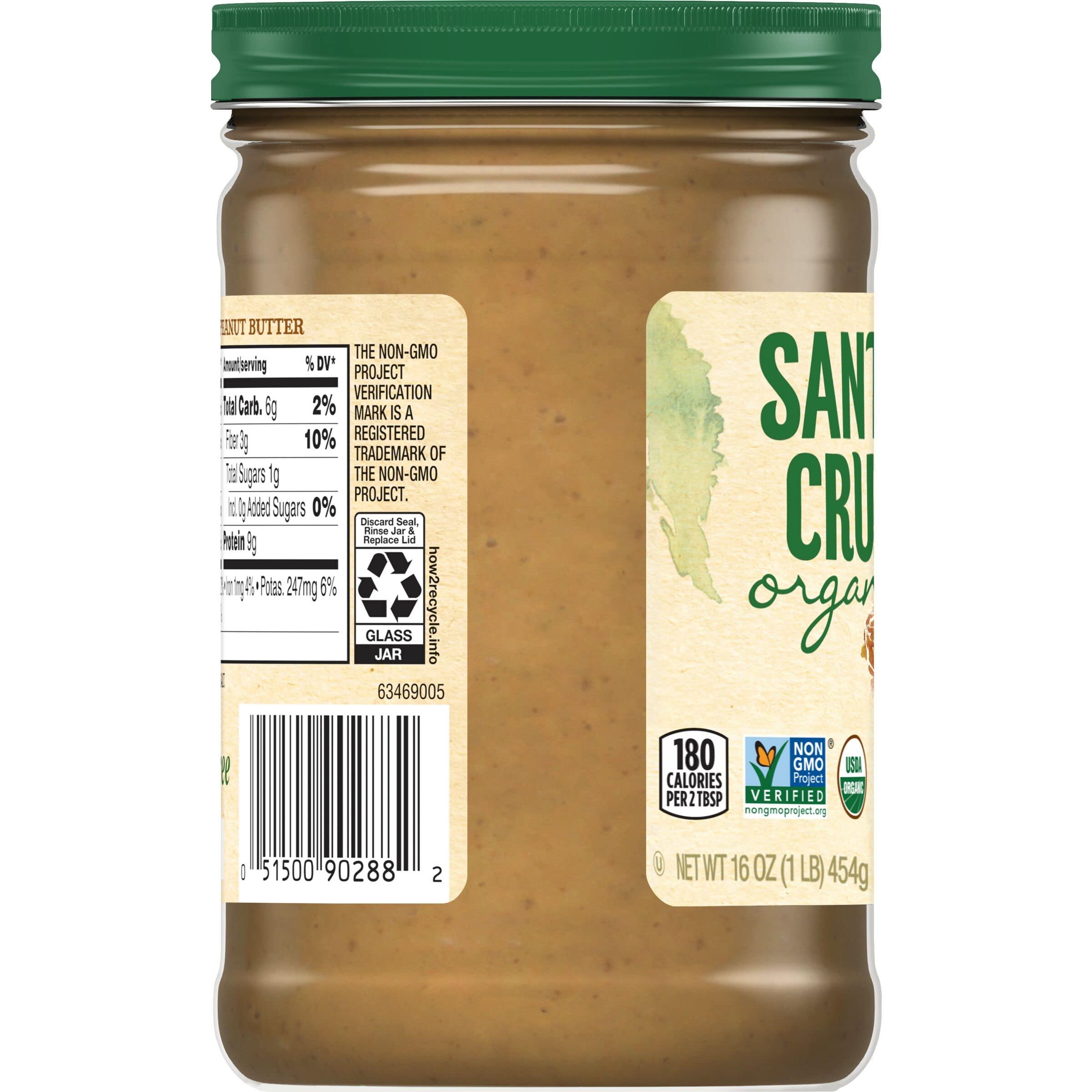 Santa Cruz ORGANIC Santa Cruz Organic Dark Roasted Creamy Peanut Butter, 16 Ounce (Pack of 6)