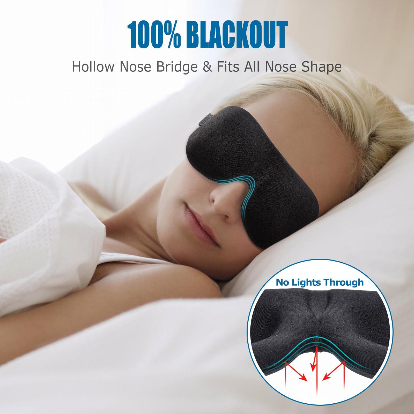 YIVIEW YIVIEW Sleep Mask for Side Sleeper Pack of 3, 100% Light Blocking 3D Eye Masks for Sleeping, Night Blindfold for Women Men