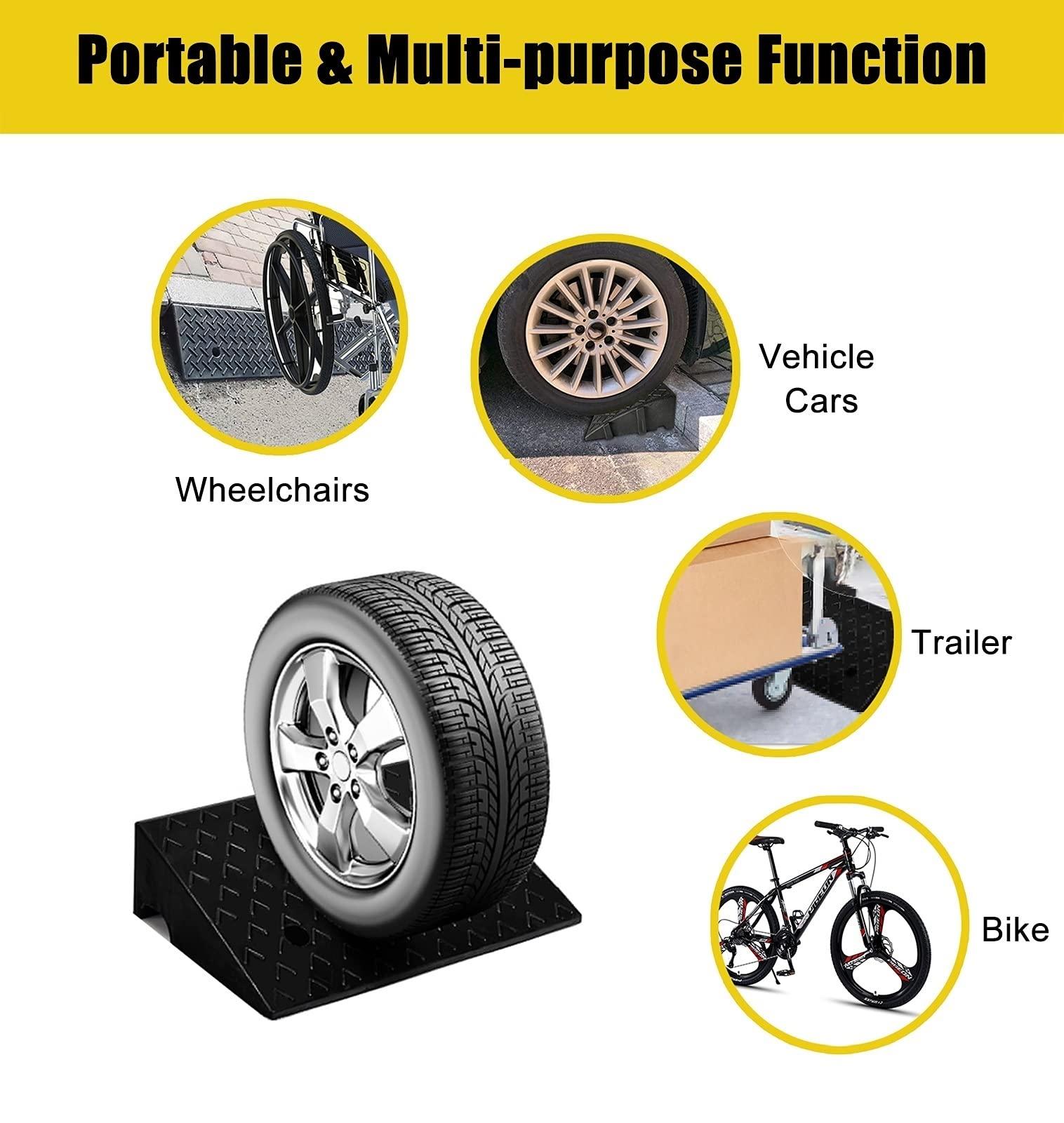 CTXDLK Loading Ramps, Threshold Ramp, Stair Steps Threshold Doorways Ramp for Wheelchairs/Car, 1.5inch / 2inch / 3inch / 4inch Rise Garage Door Driveway Non-Slip Small Ramps, Load 3tons (Size : 8cm/3.1in),P