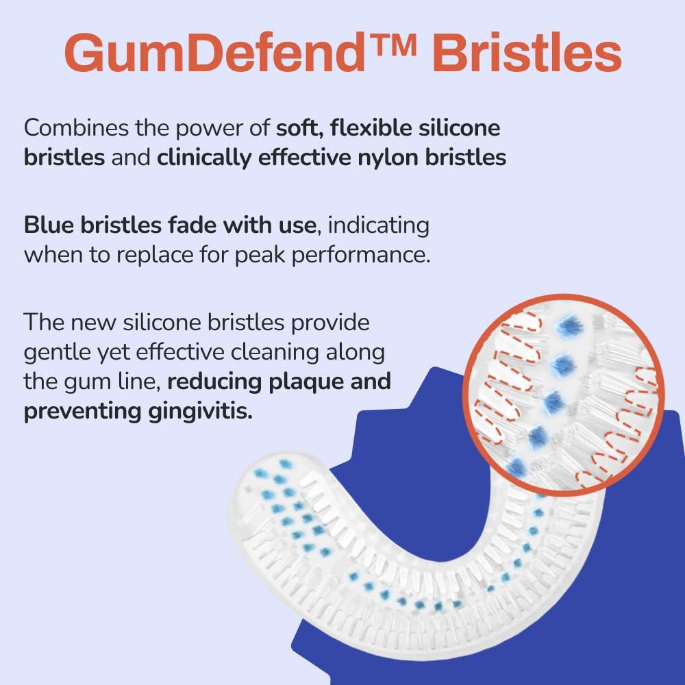 autobrush autobrush Kids U Shaped Electric Toothbrush, ADA Accepted, Sonic Pro with Unique 360 Nylon Bristles 3 Cleaning Modes,Whitening LED-Lights,Plays Music (Double-Sided),Ages 9-12, Lion