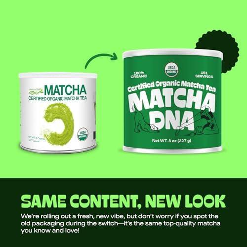 MATCHA DNA MATCHA DNA Certified Organic Matcha Green Tea Powder (8 oz TIN CAN)