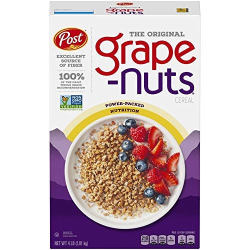 Post Post Grape-Nuts Cereal, Original Grape-Nuts Breakfast Cereal, Low Fat, High Fiber, Kosher 64 Ounce Box