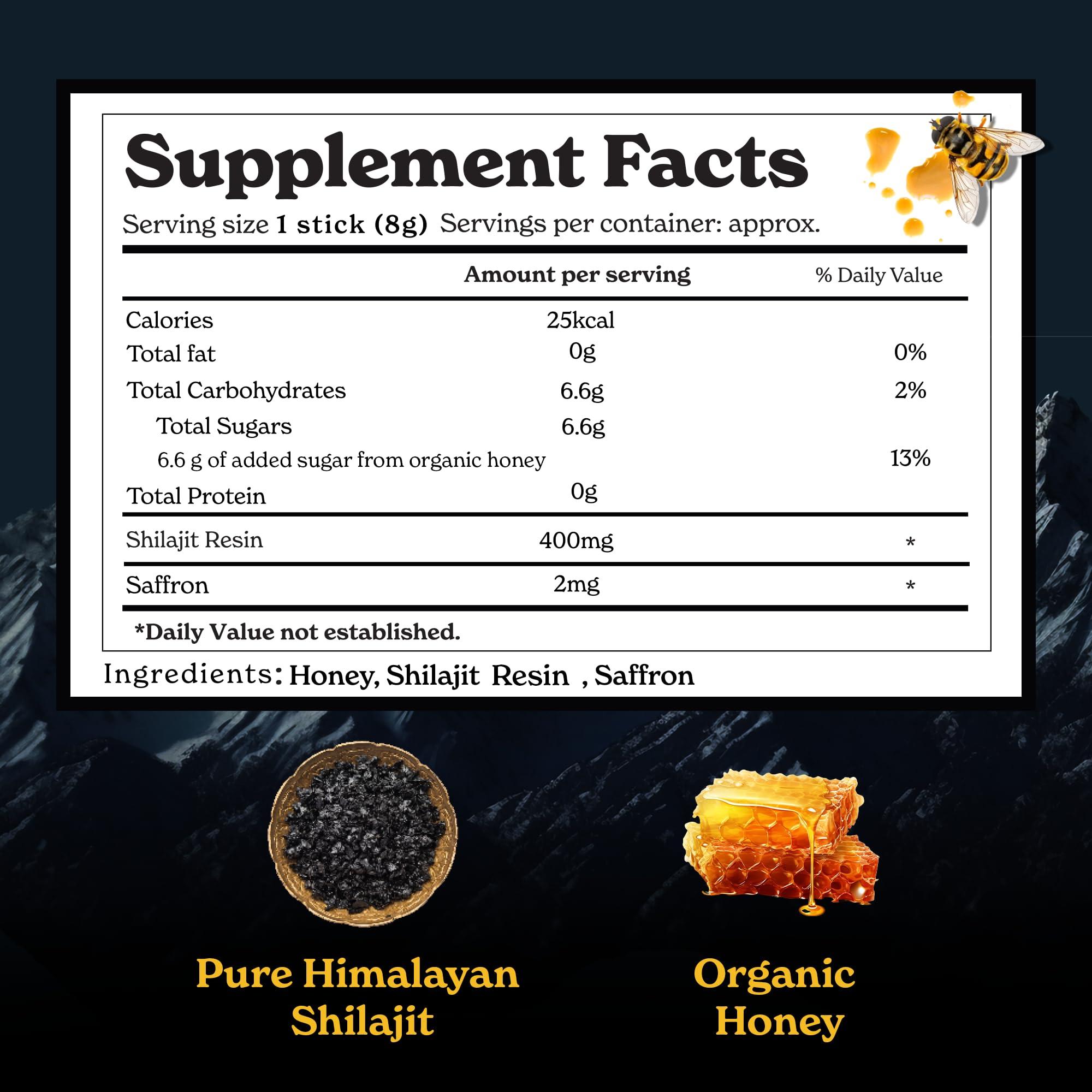 Better Alt Better Alt Pure Himalayan Shilajit Sticks with Organic Honey, Saffron | Easy to Consume Shilajit| 30 Sticks for Energy Boost & Immune Support, 85+ Trace Minerals, 75%+ Fulvic Acid