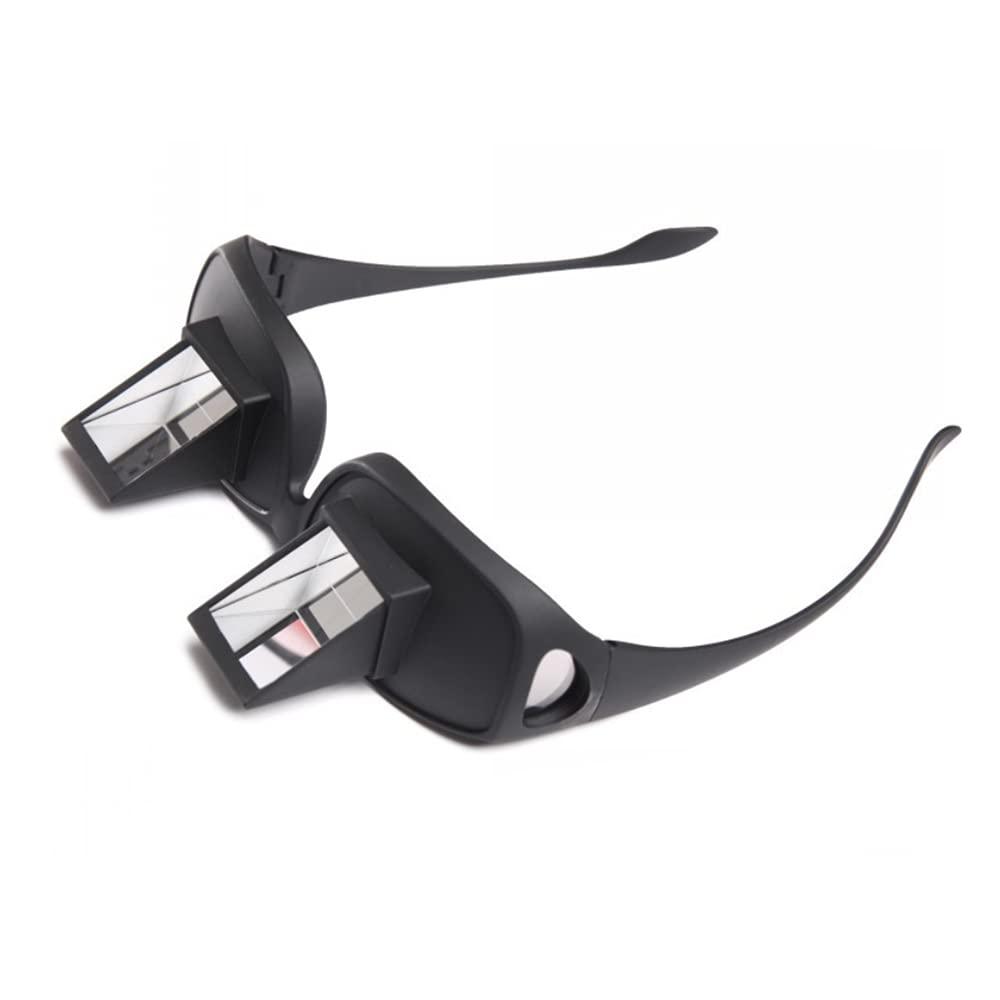 heeguosons Lazy Reading Glasses Prism Glasses Lying Down in Bed Prism Spectacles Horizontal Eyeglasses for Reading Watching TV, Unisex