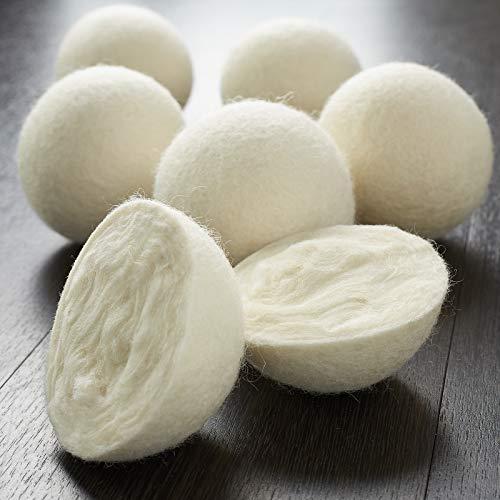 Casafield Casafield Wool Dryer Balls Set of 6, Extra Large Organic Handmade 100% New Zealand Wool, Natural Laundry Fabric Softener